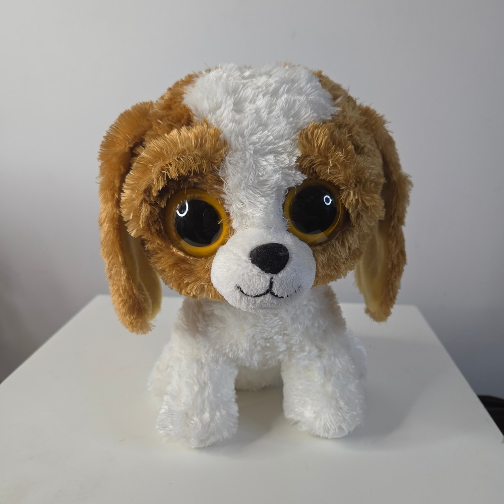 Ty Beanie Boos Cookie Dog 9 inch Plush Brown White Black Spotted Puppy 2016